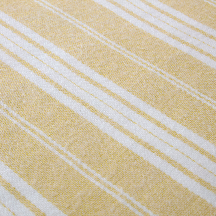 Laura Ashley Ardley Stripe Throw - Ochre - Williamsons Factory Shop