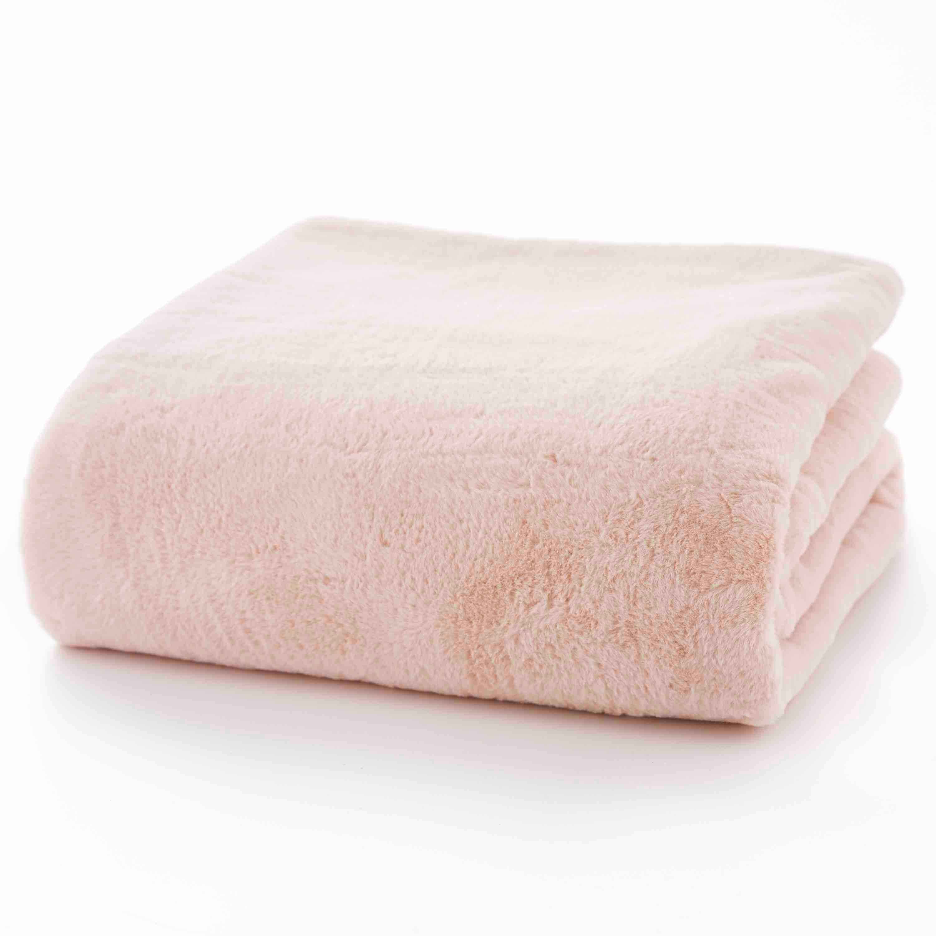 Aspen Faux Fur Quilted Throw Blush Williamsons Factory Shop