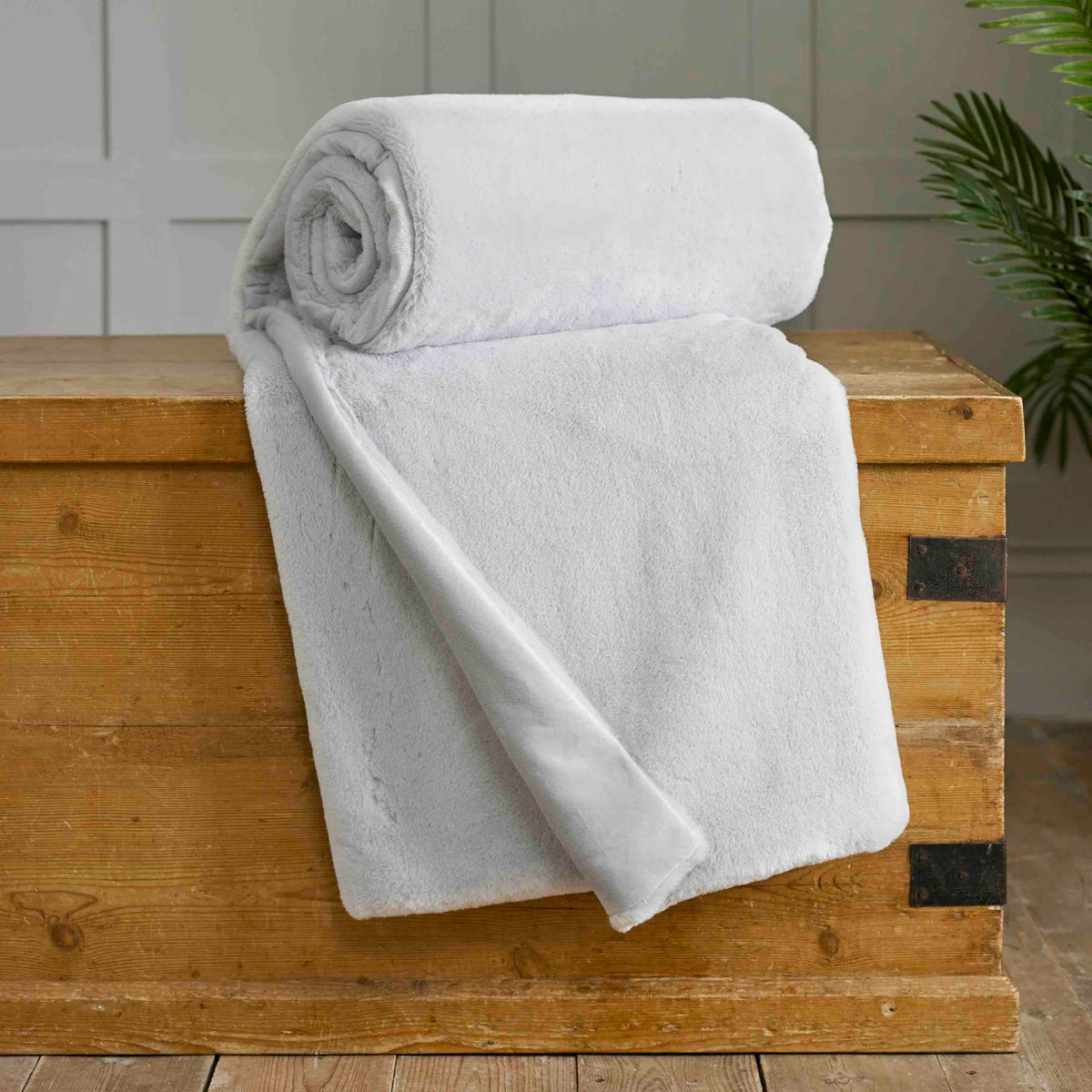 Aspen Faux Fur Quilted Throw - Silver - Williamsons Home