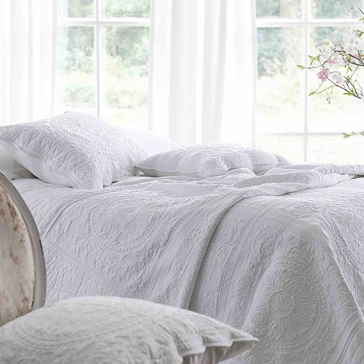 Sashi Athens Bedspread - White - Williamsons Factory Shop