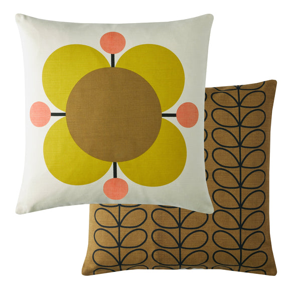 Orla Kiely Atomic Flower Cushion - Primrose - Williamsons Factory Shop