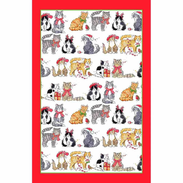 Christmas Cats Tea Towel - Williamsons Factory Shop