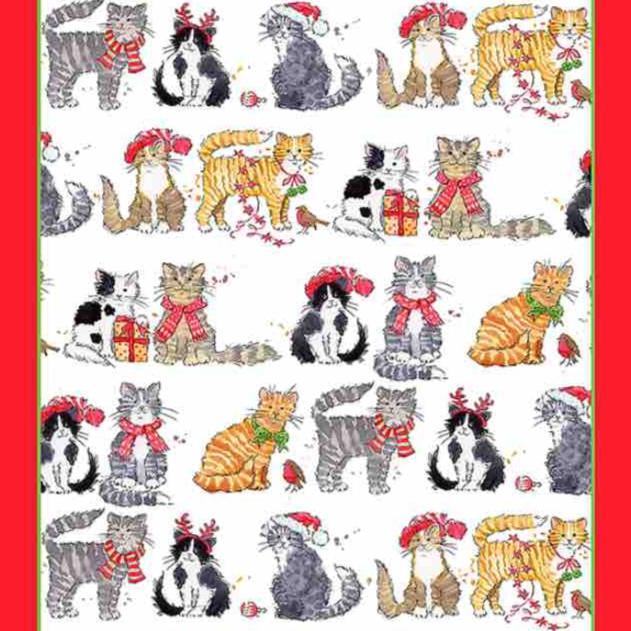 Christmas Cats Tea Towel - Williamsons Factory Shop