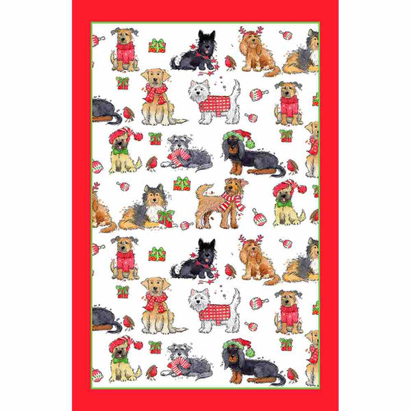 Christmas Dogs Tea Towel - Williamsons Factory Shop