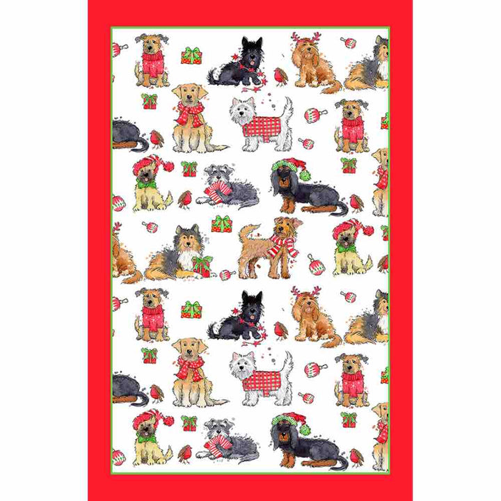 Christmas Dogs Tea Towel - Williamsons Factory Shop