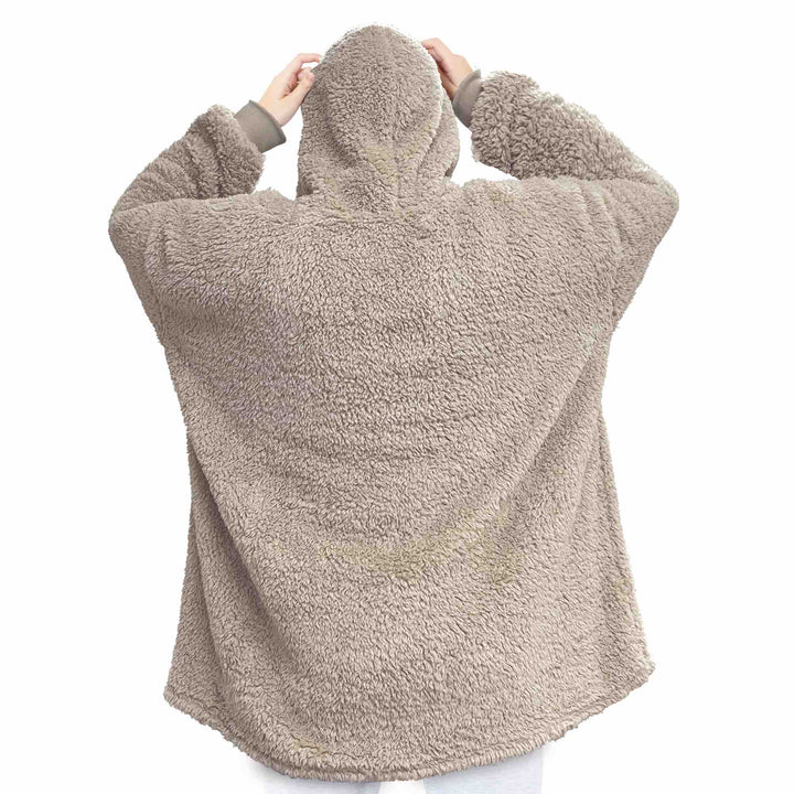 Eskimo Teddy Oversized Hoodie - Natural - Williamsons Factory Shop