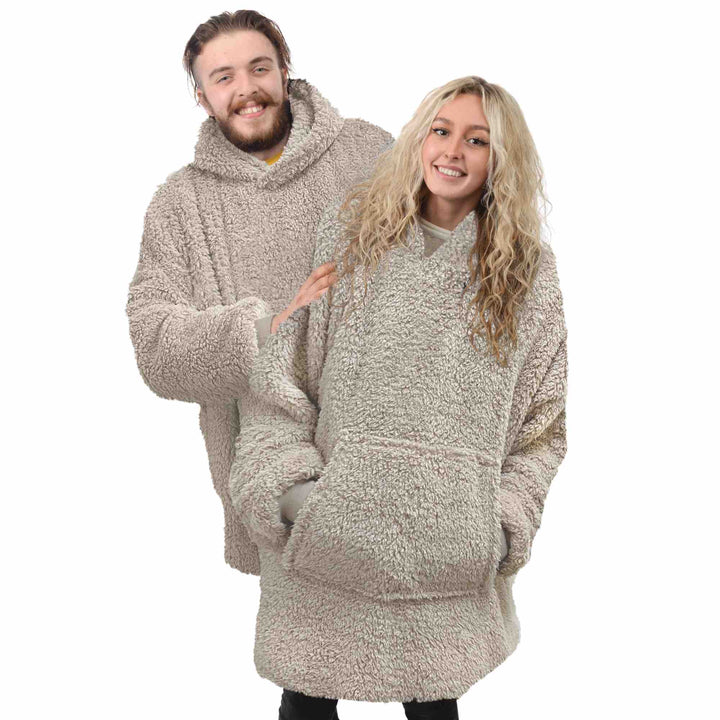 Eskimo Teddy Oversized Hoodie - Natural - Williamsons Factory Shop