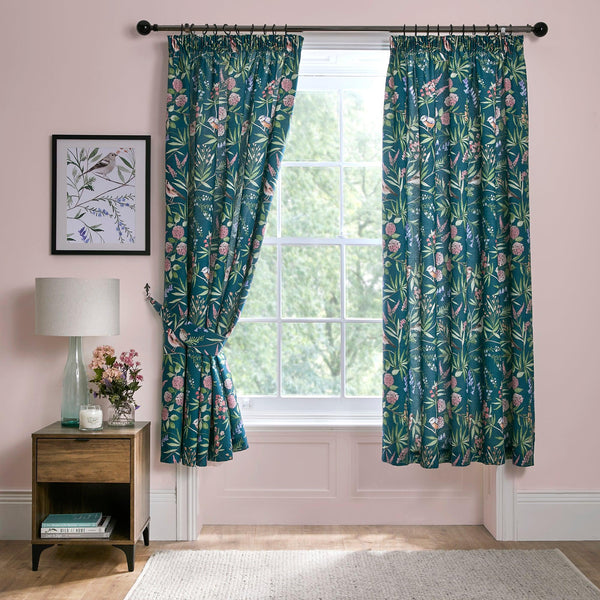 Dreams & Drapes Caraway Pencil Pleat Curtains - Green - Williamsons Factory Shop