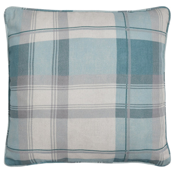 Fusion Balmoral Check Cushion - Duck Egg - Williamsons Factory Shop