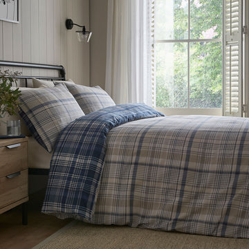 Bennet Check Duvet Cover Set - Navy