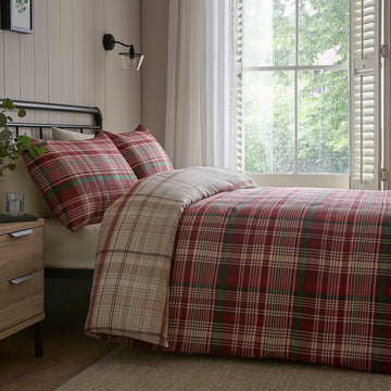 Bennet Check Duvet Cover Set - Red