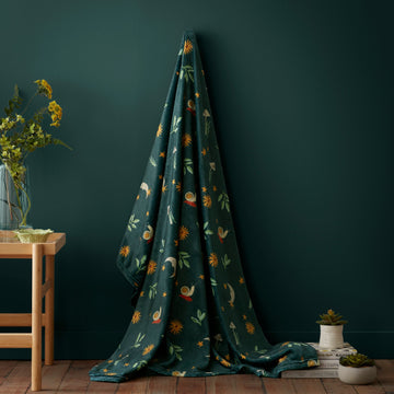 Botanical Mushrooms Throw - Green