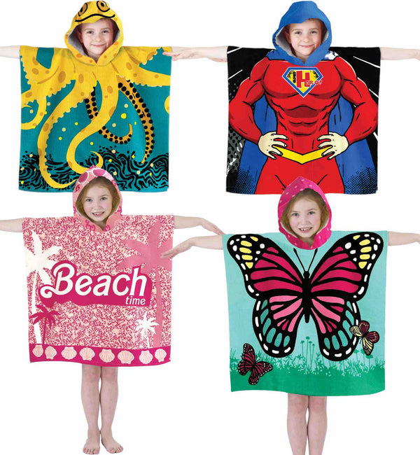 Kids Hooded Poncho Pal Robe (3+ Years) - Williamsons Factory Shop