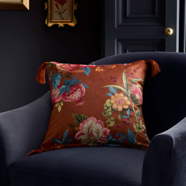 D & D Design Bejewelled Velvet Cushion - Spice