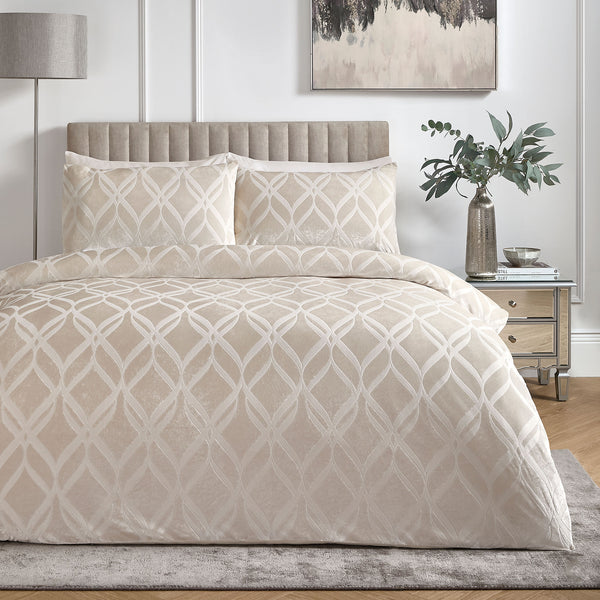 Soiree Belfort  Jacquard Duvet Cover Set - Silver