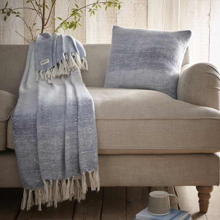 Drift Home Bretton Cushion - Blue - Williamsons Factory Shop