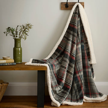 Bennet Check Sherpa Reverse Throw - Green