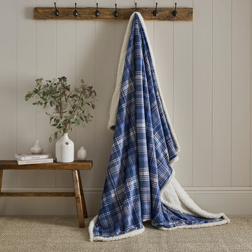 Bennet Check Throw - Navy