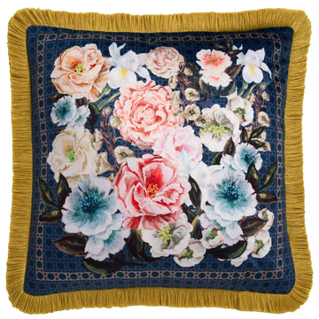 Laurence Llewelyn-Bowen Bouquet List Cushion - Blue