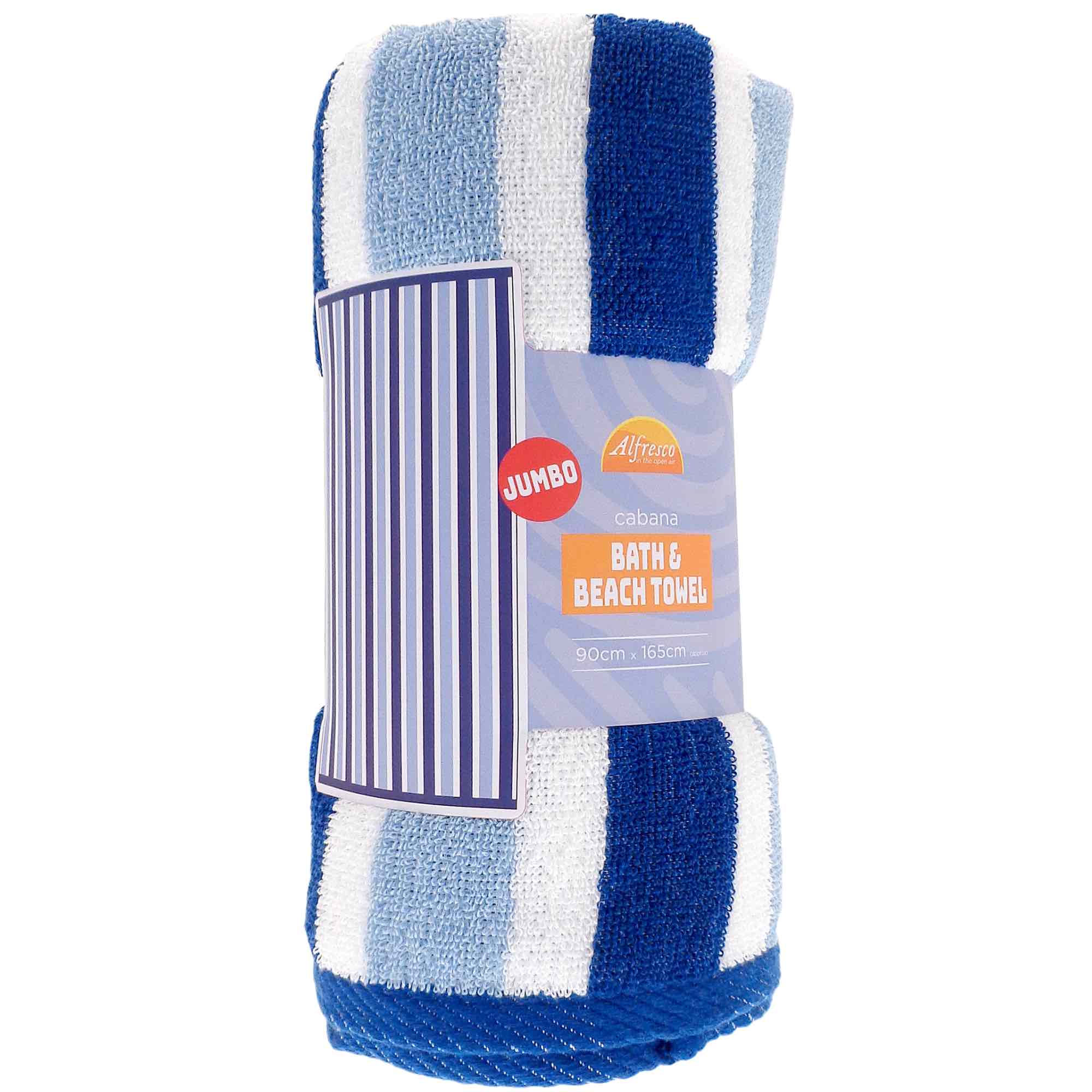 Striped Beach Towel - Carolina Blue
