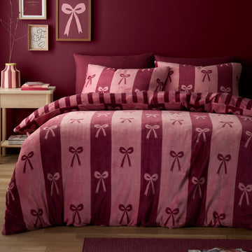 Bows Duvet Cover Set - Berry