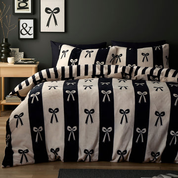Bows Duvet Cover Set - Monochrome