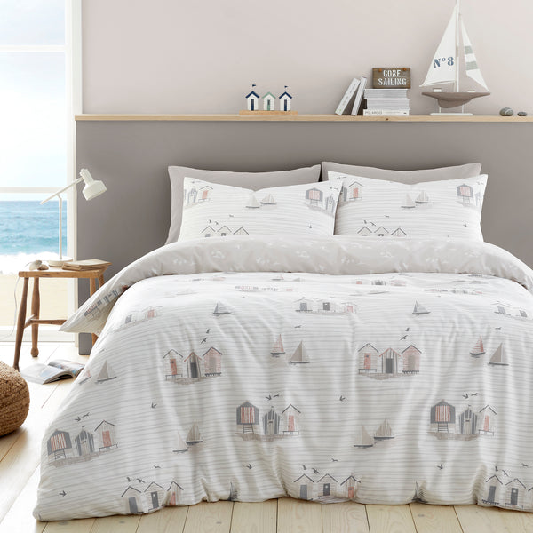 Fusion Beach Huts Duvet Cover Set - Natural - Williamsons Factory Shop
