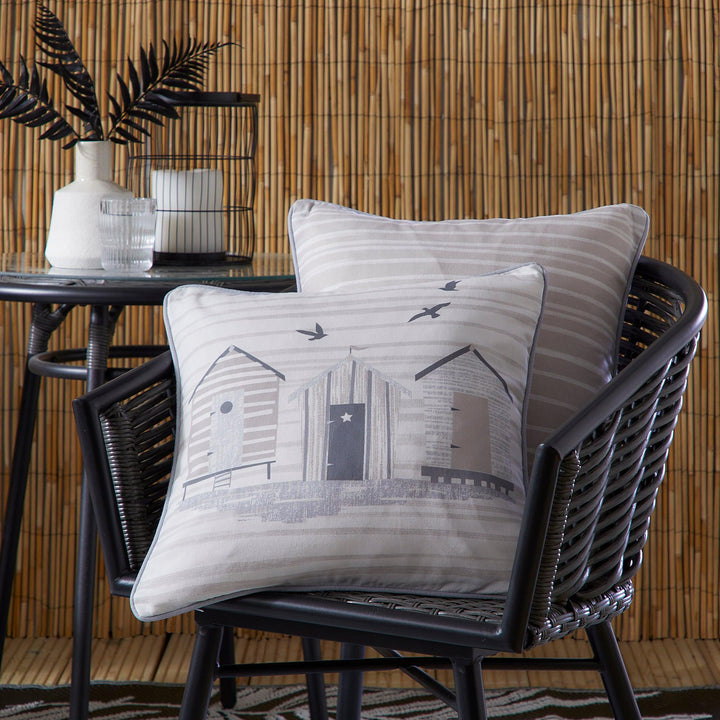 Fusion Beach Huts Outdoor Cushion - Natural - Williamsons Factory Shop