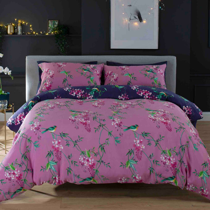 Deyongs 1846 Bird Garden Duvet Cover Set - Plum - Williamsons Factory Shop