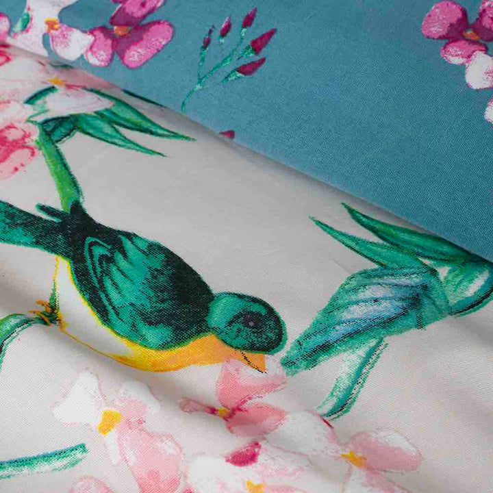 Deyongs 1846 Bird Garden Duvet Cover Set - Teal - Williamsons Factory Shop