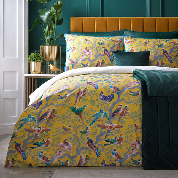 Laurence Llewelyn-Bowen Birdity Absurdity Duvet Cover Set - Yellow