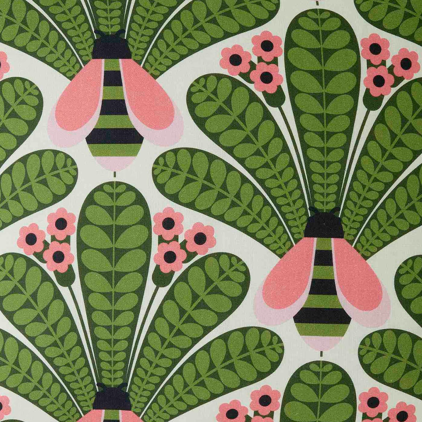 Orla Kiely Bright Honey Bee Filled Cushion - Fern