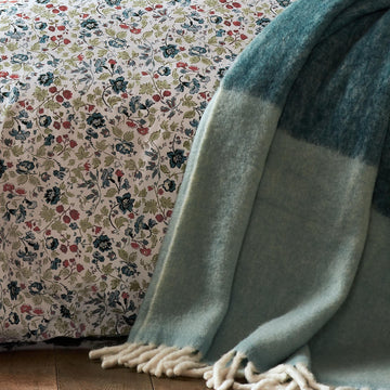 Laura Ashley Bronwen Throw - Seaspray Blue