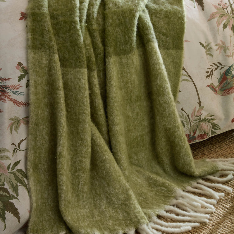Laura Ashley Bronwen Throw - Olive Green