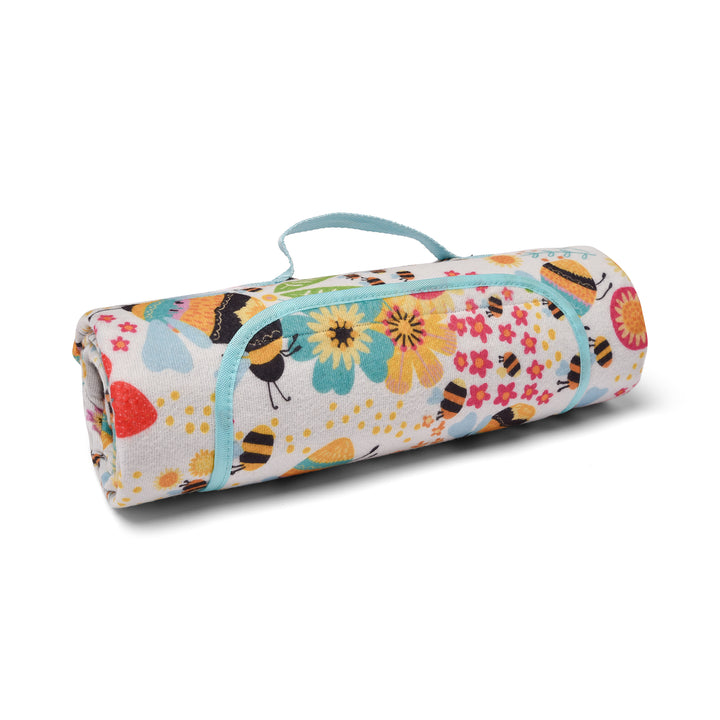 Fusion Buzzy Bee Outdoor Picnic Blanket - Ochre - Williamsons Factory Shop