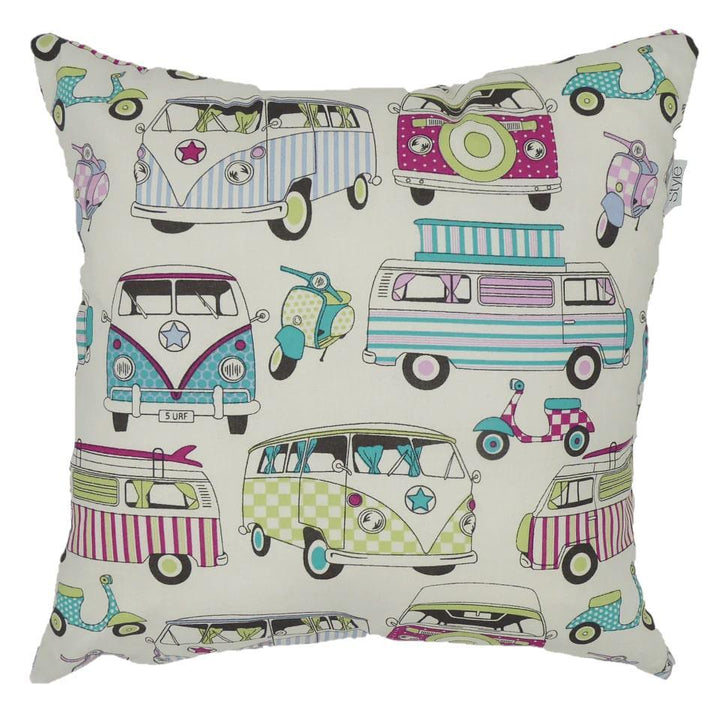 Happy Campers Cushion Cover - Candy - Williamsons Factory Shop