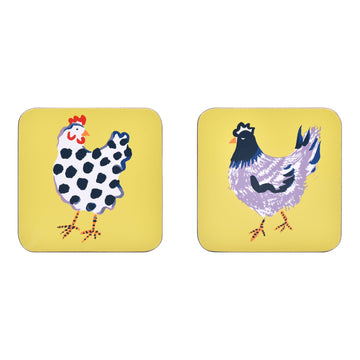 Chick Chicken Coasters 4 Pack - Yellow