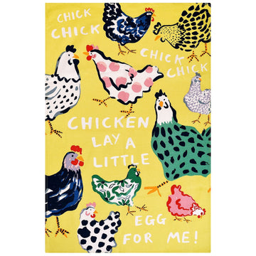 Chick Chicken Cotton Tea Towel - Yellow