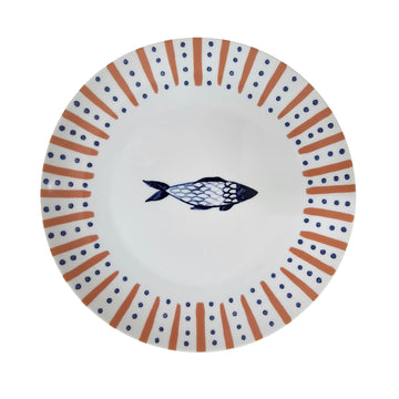 Assiette plate en porcelaine « Attrape du jour » - Multicolore