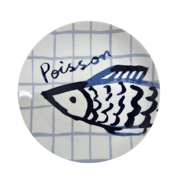 Assiette d'accompagnement en porcelaine « Poisson du jour » - Multicolore