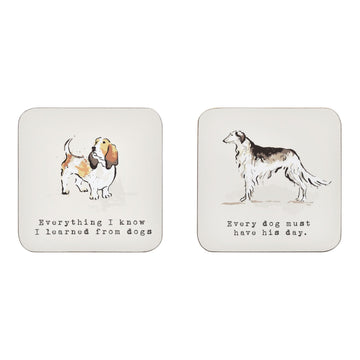Country Dogs Coasters 4 Pack - Brown