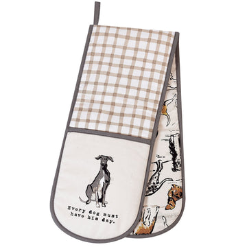 Country Dogs Double Oven Glove - Brown