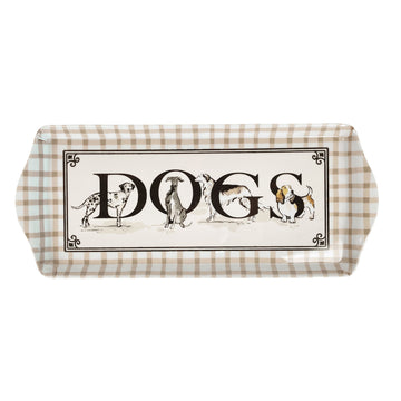 Country Dogs Small Serving Tray - Brown