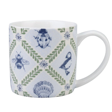 Coastal Treasures Bone China Mug - Blue
