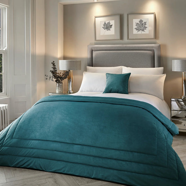 Laurence Llewelyn-Bowen Chic Bedspread - Teal - Williamsons Factory Shop