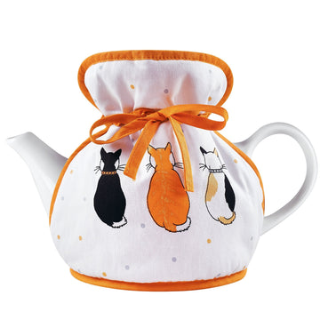 Cats in Waiting  Tea Cosy Muff - Orange