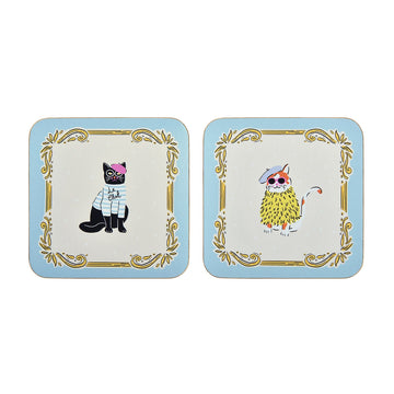 Cool Cats Coasters 4 Pack - Multi