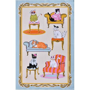 Cool Cats Cotton Tea Towel - Multi
