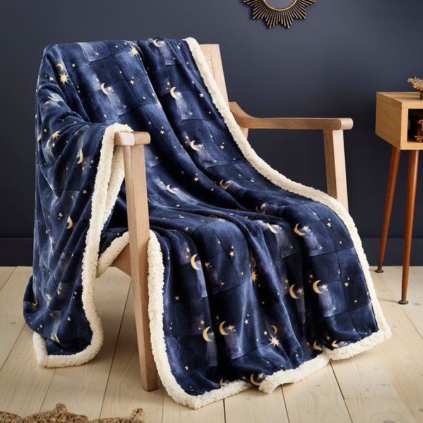 Fusion Snug Cosmic Star Fleece Throw - Navy
