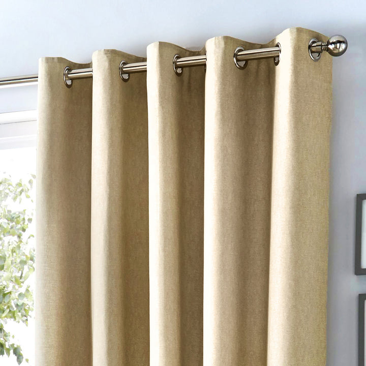 Fusion Cannes Eyelet Blackout Curtains - Natural - Williamsons Factory Shop